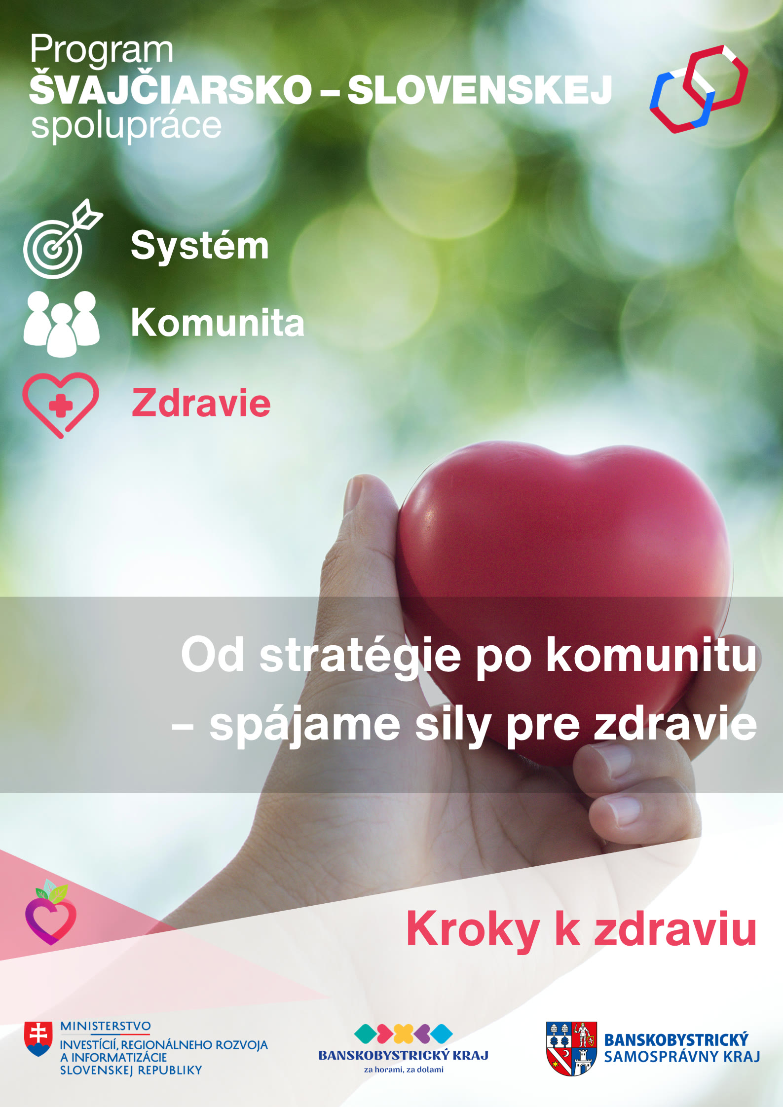 Plagát projektu Kroky k zdraviu – Od stratégie po komunitu, spájame sily pre zdravie
